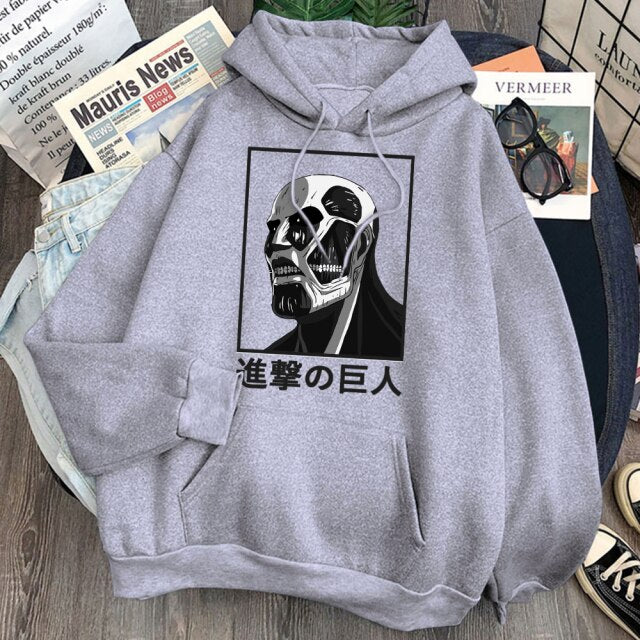 Sweat A Capuche Titan Colossal Attaque Des Titans gris