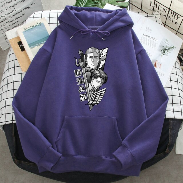 Sweat Erwin et Levi Attaque Des Titans violet