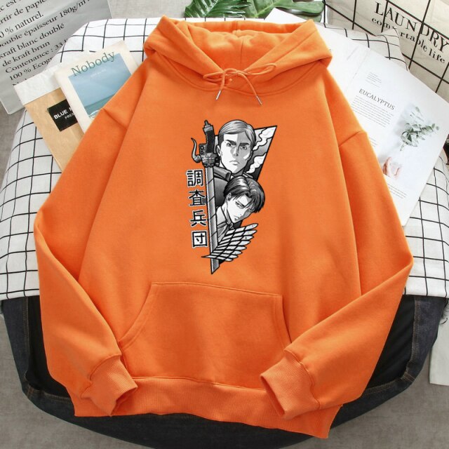Sweat Erwin et Levi Attaque Des Titans orange