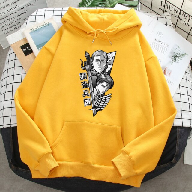 Sweat Erwin et Levi Attaque Des Titans jaune