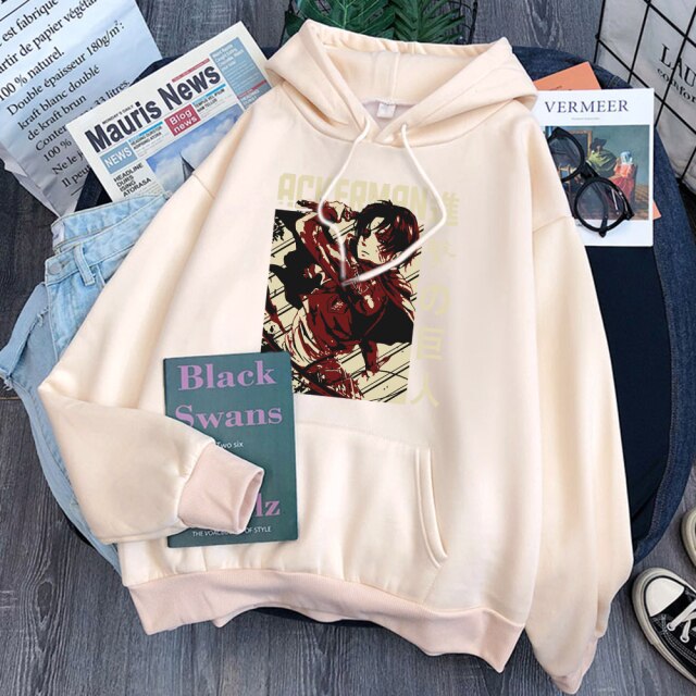 Levi Ackerman Attack On Titan Felpa Adulto Uomo Donna Maniche lunghe Manga AOT