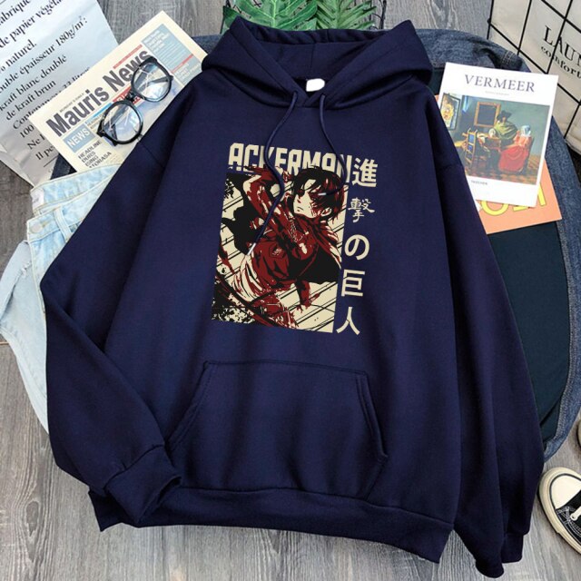 Levi Ackerman Attack On Titan Felpa Adulto Uomo Donna Maniche lunghe Manga AOT