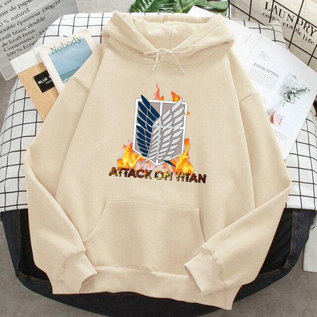 Sweat A Capuche Attaque Des Titans beige