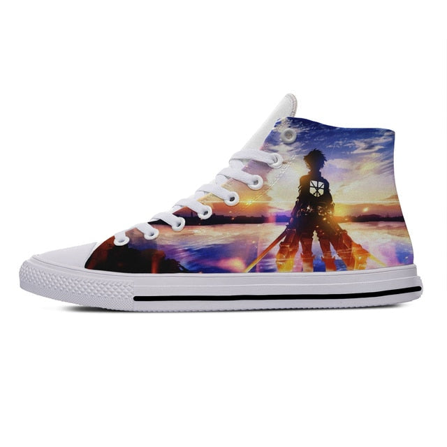 Chaussures Eren & la Mer Attaque des Titans Baskets Fermées Converses En Toile Sneakers Adulte Homme Femme