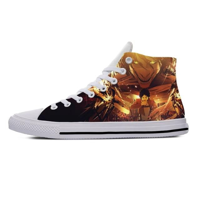 Chaussures Eren Titan Assaillant Attaque des Titans Baskets Fermées Converses En Toile Sneakers Adulte Homme Femme