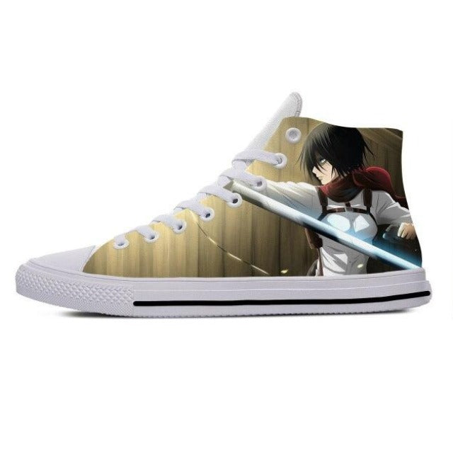 Chaussures Mikasa Ackerman Sabre Attaque des Titans Baskets Fermées Converses En Toile Sneakers Adulte Homme Femme