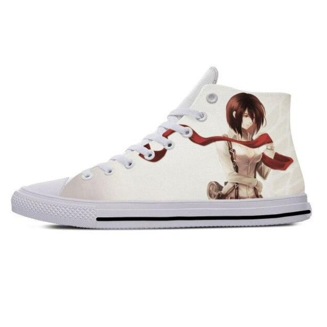 Chaussures Mikasa Ackerman Echarpe Attaque des Titans Baskets Fermées Converses En Toile Sneakers Adulte Homme Femme