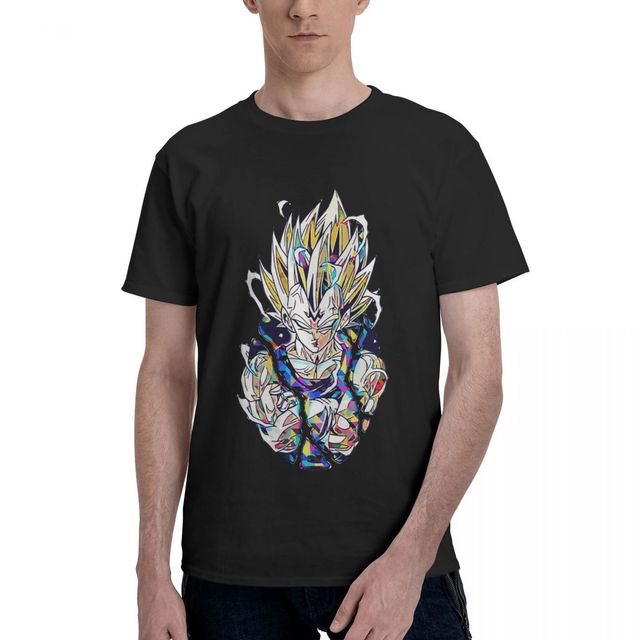 Majin Vegeta Dragon Ball Z Manga beflocktes T-Shirt für Erwachsene, Männer und Frauen, kurze Ärmel