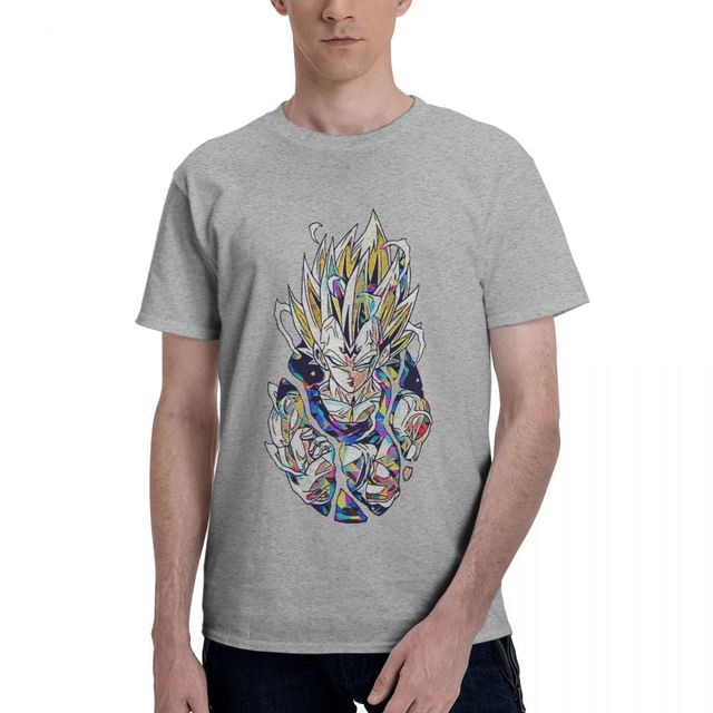 Majin Vegeta Dragon Ball Z Manga beflocktes T-Shirt für Erwachsene, Männer und Frauen, kurze Ärmel