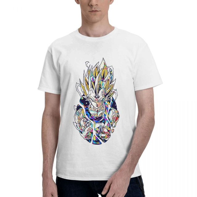 Majin Vegeta Dragon Ball Z Manga beflocktes T-Shirt für Erwachsene, Männer und Frauen, kurze Ärmel