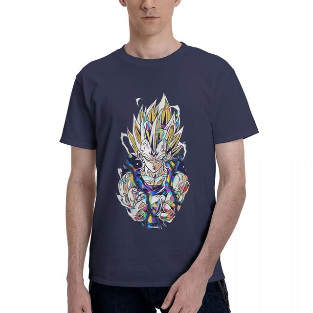 Majin Vegeta Dragon Ball Z Manga beflocktes T-Shirt für Erwachsene, Männer und Frauen, kurze Ärmel