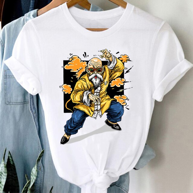 T-shirt Master Roshi Dragon Ball Floqué Adulte Homme Femme Courtes Manches