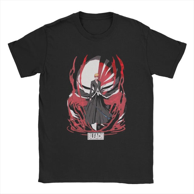 Ichigo Manga Bleach flocado camiseta adultos hombres mujeres manga corta