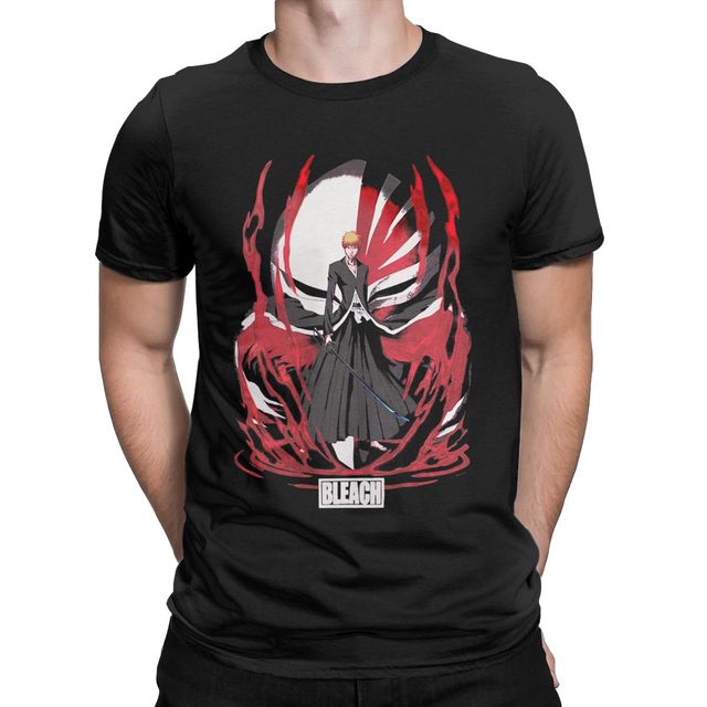 Ichigo Manga Bleach flocado camiseta adultos hombres mujeres manga corta