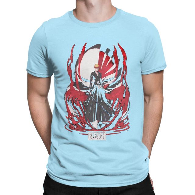 Ichigo Manga Bleach flocado camiseta adultos hombres mujeres manga corta