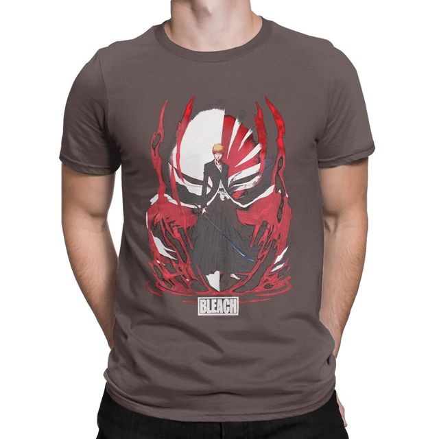 Ichigo Manga Bleach flocado camiseta adultos hombres mujeres manga corta