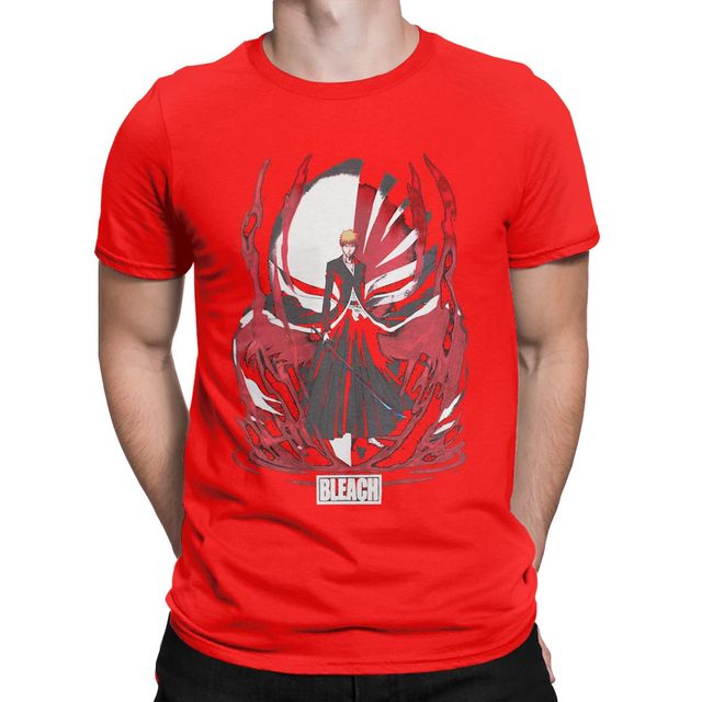 Ichigo Manga Bleach flocado camiseta adultos hombres mujeres manga corta