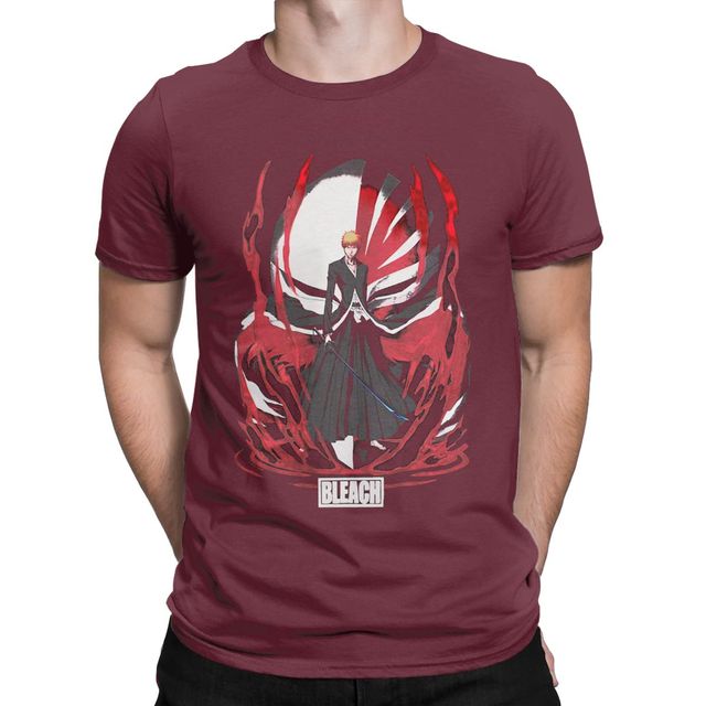Ichigo Manga Bleach flocado camiseta adultos hombres mujeres manga corta