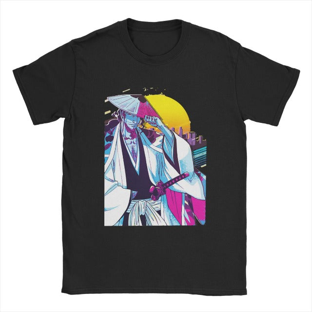 Shunsui Kyōraku Manga Bleach Flocked Erwachsene Männer Frauen Kurzarm T-Shirt