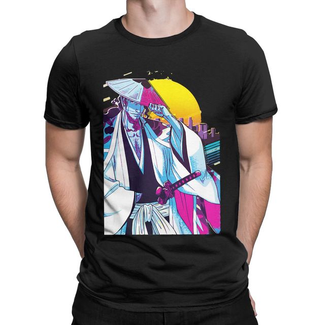 Shunsui Kyōraku Manga Bleach Flocked Erwachsene Männer Frauen Kurzarm T-Shirt