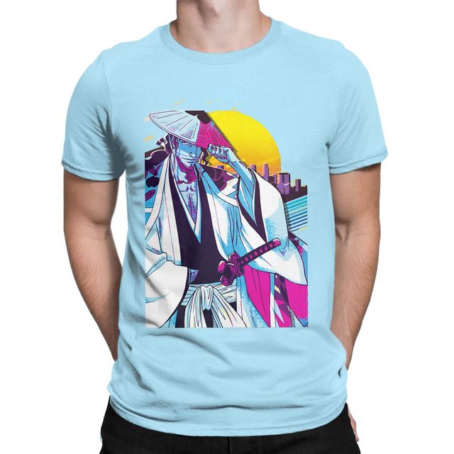 Shunsui Kyōraku Manga Bleach Flocked Erwachsene Männer Frauen Kurzarm T-Shirt