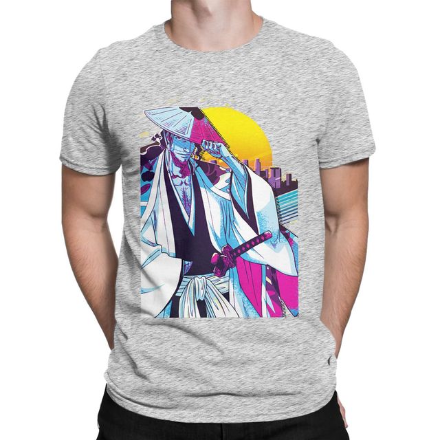 Shunsui Kyōraku Manga Bleach Flocked Erwachsene Männer Frauen Kurzarm T-Shirt
