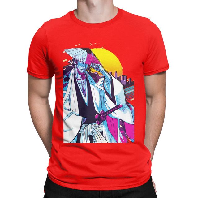 Shunsui Kyōraku Manga Bleach Flocked Erwachsene Männer Frauen Kurzarm T-Shirt
