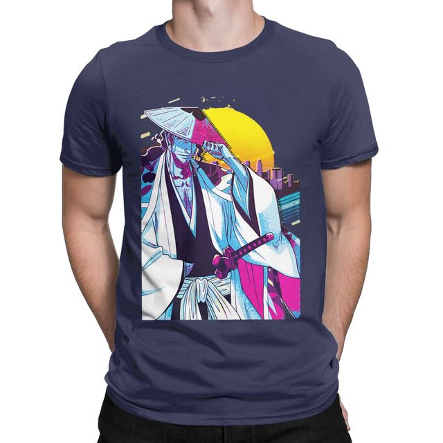 Shunsui Kyōraku Manga Bleach Flocked Erwachsene Männer Frauen Kurzarm T-Shirt