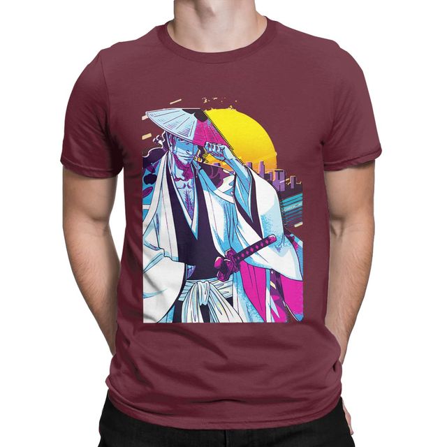 Shunsui Kyōraku Manga Bleach Flocked Erwachsene Männer Frauen Kurzarm T-Shirt