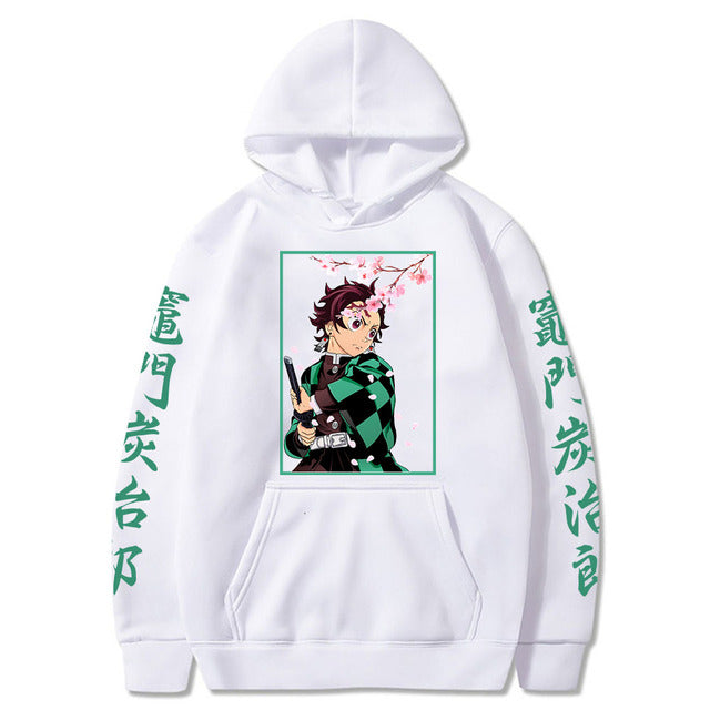 Demon Slayer Tanjiro Kamado Felpa con cappuccio Adulto Uomo Donna Maniche lunghe