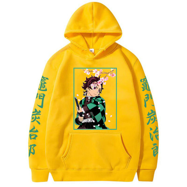Demon Slayer Tanjiro Kamado Felpa con cappuccio Adulto Uomo Donna Maniche lunghe