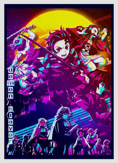 Poster Personnages Rétro Demon Slayer