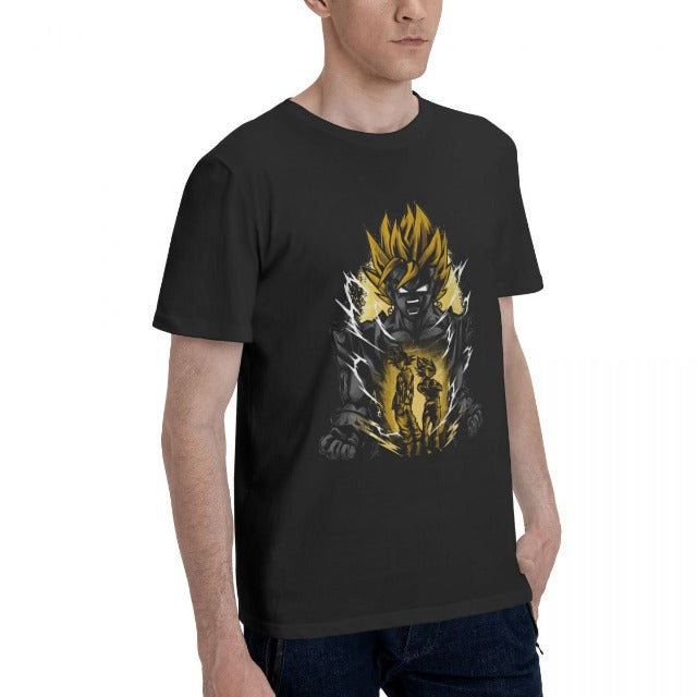 Vegito SSJ Dragon Ball Manga beflocktes T-Shirt für Erwachsene, Herren und Damen, kurze Ärmel