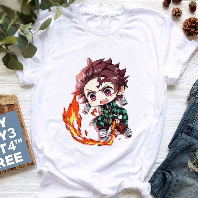 T-shirt Enfant Tanjiro Flamme Demon Slayer Garçon Fille