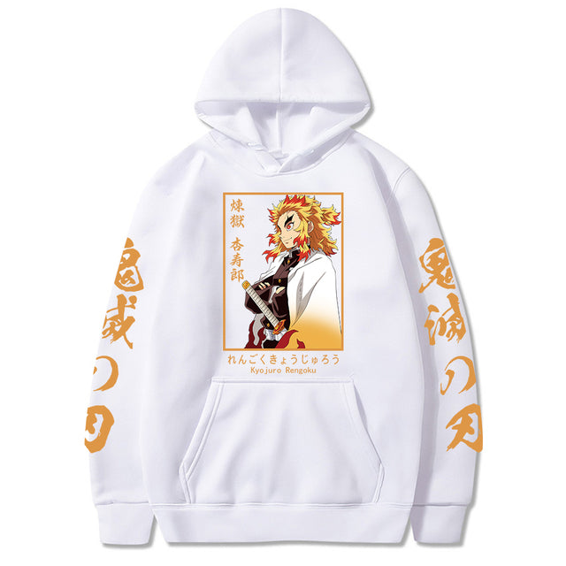 Sweat Demon Slayer Kyojuro Pilier de la Flamme blanc