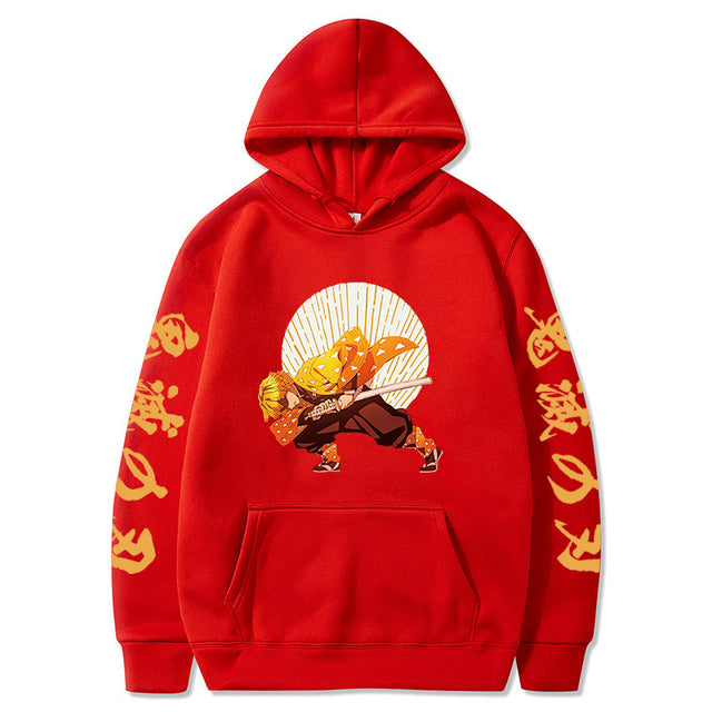 Sweat à Capuche Demon Slayer Zenitsu Premier Mouvement rouge