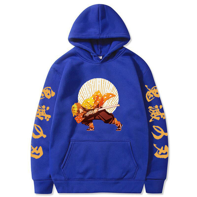 Sweat à Capuche Demon Slayer Zenitsu Premier Mouvement Adulte Homme Femme Manches Longues