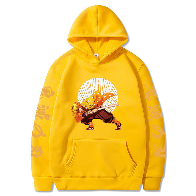 Sweat à Capuche Demon Slayer Zenitsu Premier Mouvement Adulte Homme Femme Manches Longues