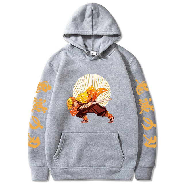Sweat à Capuche Demon Slayer Zenitsu Premier Mouvement Adulte Homme Femme Manches Longues