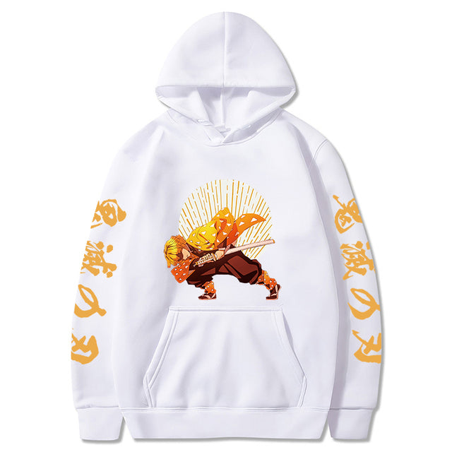 Sweat à Capuche Demon Slayer Zenitsu Premier Mouvement Adulte Homme Femme Manches Longues
