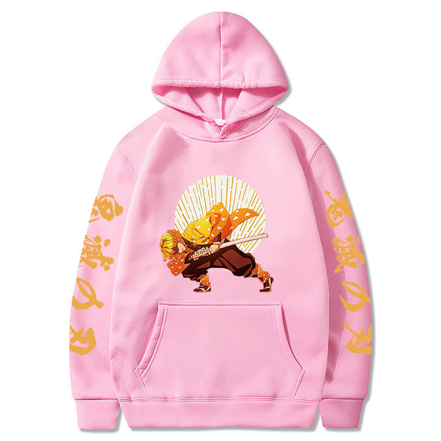 Sweat à Capuche Demon Slayer Zenitsu Premier Mouvement Adulte Homme Femme Manches Longues