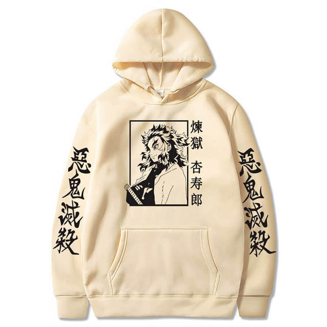 Sweat à Capuche Kyojuro Demon Slayer Adulte Homme Femme Manches Longues