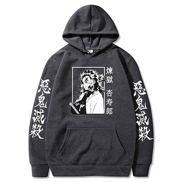 Sweat à Capuche Kyojuro Demon Slayer gris