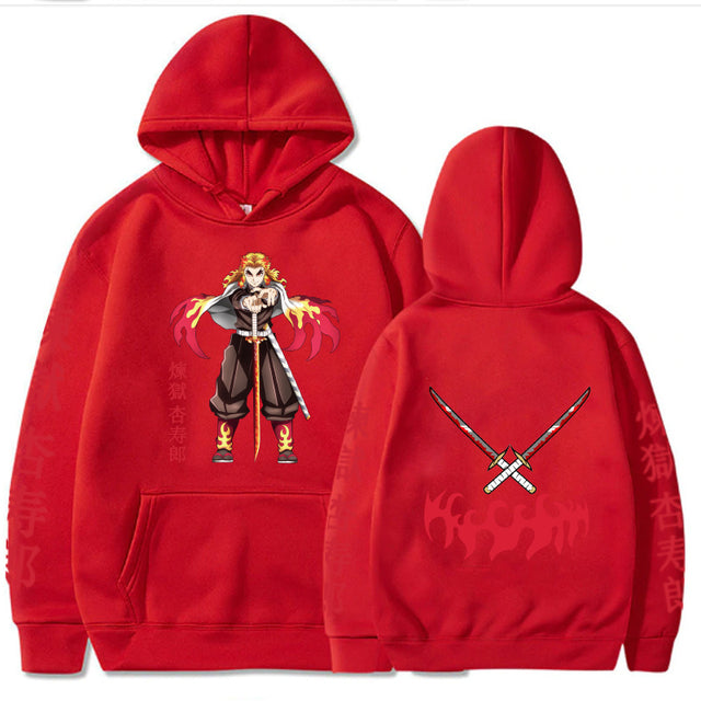 Sweat à Capuche Demon Slayer Kyojuro Rengoku rouge