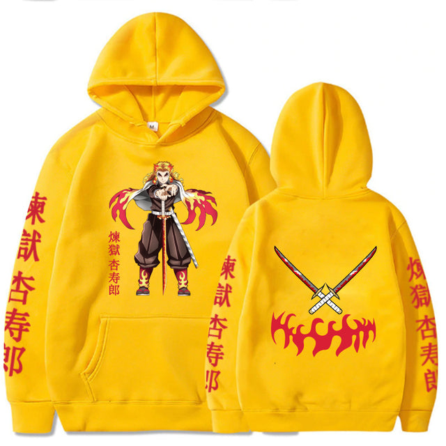 Sweat à Capuche Demon Slayer Kyojuro Rengoku jaune
