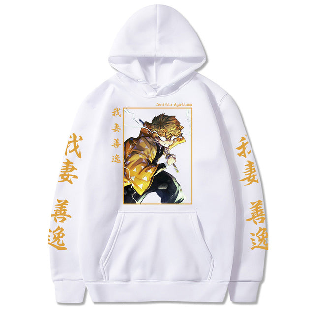 Sweat à Capuche Demon Slayer Zenitsu Adulte Homme Femme Manches Longues