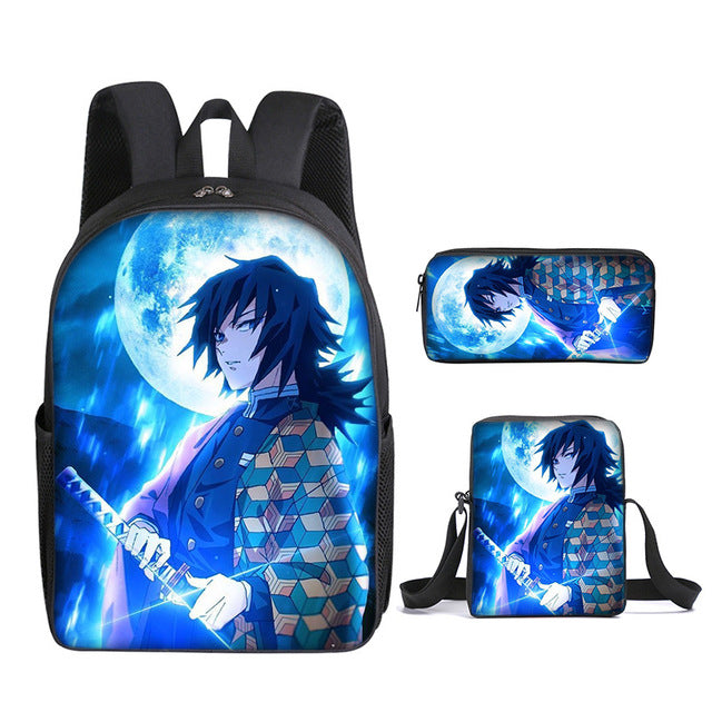 Cartable Giyu Demon Slayer Ensemble 3 Pièces