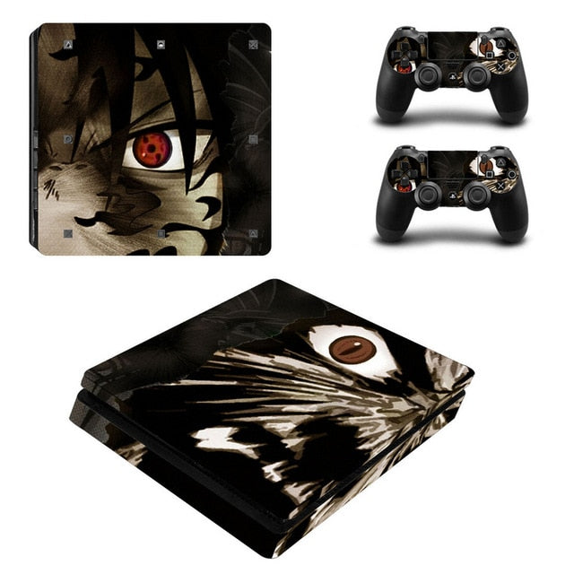Sticker PS4 Slim "Sasuke Curse Mark" Naruto Autocollant Playstation Console &amp; Manette