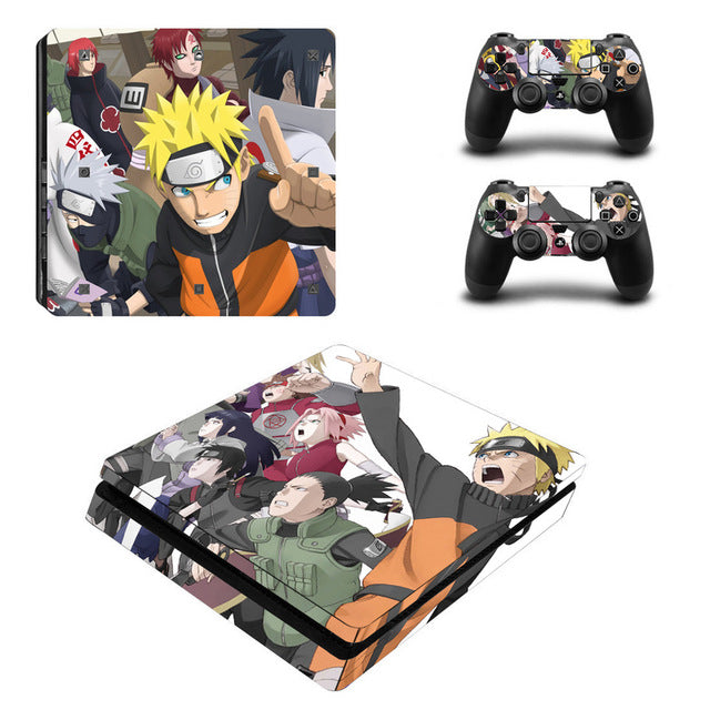 Sticker PS4 Slim Naruto Autocollant Playstation Console &amp; Manette