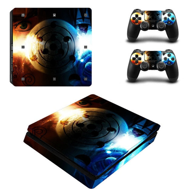Sticker PS4 Slim "Sharingan" Naruto Autocollant Playstation Console &amp; Manette